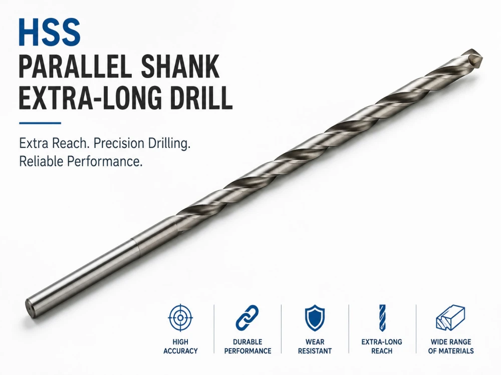 HSS PARALLEL SHANK EXTRA-LONG DRILLS